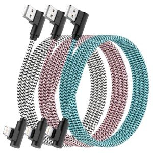 3M Right Angle iPhone Charger Cable 3-Pack