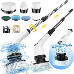 Electric Spin Scrubber with 7 Brush Heads