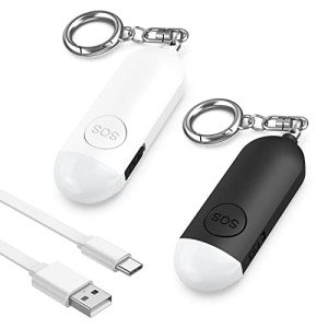 Rechargeable Personal Alarm Keychain - 2 Pack