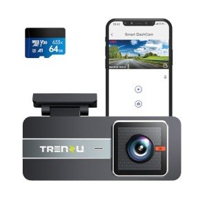 Trenzu 2K Full HD Car Dash Cam with 64GB MicroSD