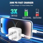 20W Fast iPhone Charger - 2 Pack with Cables
