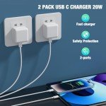 20W Fast iPhone Charger - 2 Pack with Cables