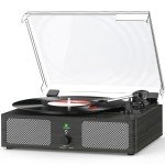 Bluetooth Vinyl Record Player with Built-in Speakers