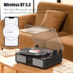 Bluetooth Vinyl Record Player with Built-in Speakers