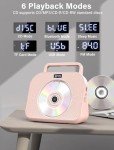 Pink Portable CD Player with Bluetooth & Dual Speakers