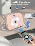 Pink Portable CD Player with Bluetooth & Dual Speakers