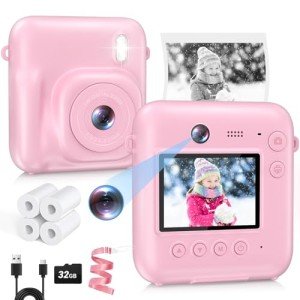 Instant Print Kids Camera with Dual Lenses - Pink
