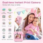 Instant Print Kids Camera with Dual Lenses - Pink