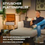 Audizio Fremont Retro Bluetooth Record Player with Legs