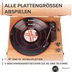 Audizio Fremont Retro Bluetooth Record Player with Legs