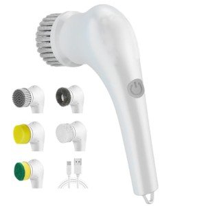 Rechargeable Electric Spin Scrubber with 5 Brush Heads