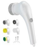 Rechargeable Electric Spin Scrubber with 5 Brush Heads