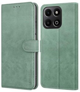 Honor 200 Smart Leather Wallet Case - Matte Green