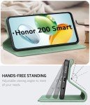 Honor 200 Smart Leather Wallet Case - Matte Green
