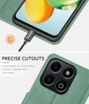 Honor 200 Smart Leather Wallet Case - Matte Green
