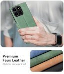 Honor 200 Smart Leather Wallet Case - Matte Green