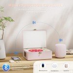 Yintiny Pink Music Box CD Player with Speakers