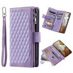 Purple Leather Folio Wallet Case for Honor Phones