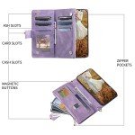 Purple Leather Folio Wallet Case for Honor Phones