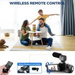 4K Handheld Video Camera with Zoom and Accessories