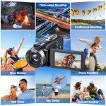 4K Handheld Video Camera with Zoom and Accessories