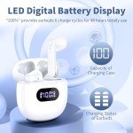 Bluetooth Wireless Earbuds with 48H Playtime and Mic