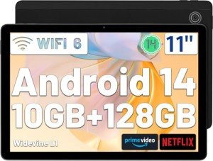 FECLYDET 11" Android 14 Tablet with Facial Recognition