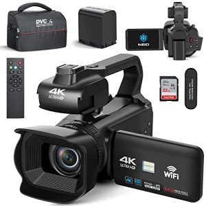 4K Camcorder with 60FPS and 18X Zoom