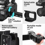 4K Camcorder with 60FPS and 18X Zoom