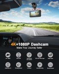 4K Dual Dash Cam with WiFi and SD Card