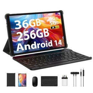 FLYCOAY 10.4" Android 14 Tablet with Keyboard