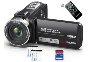4K HD Camcorder with Night Vision & Touchscreen