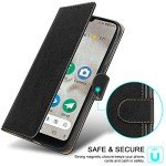 Doro 8100 Leather Wallet Case with Kickstand - Black