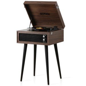 Bluetooth Turntable with Stand and Built-in Speakers