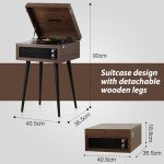 Bluetooth Turntable with Stand and Built-in Speakers