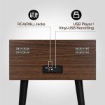 Bluetooth Turntable with Stand and Built-in Speakers