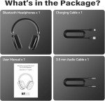 ZTOZ 42-Hour Bluetooth Over-Ear Headphones - Space Grey