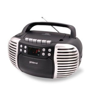 Portable Retro Boombox with CD, Cassette, and Radio