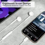 JYCHEYI Wired USB-C Headphones for iPhone & iPad