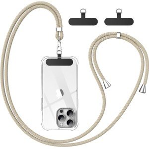 Adjustable Phone Lanyard with Durable Patches - Camel
