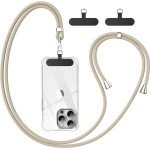 Adjustable Phone Lanyard with Durable Patches - Camel