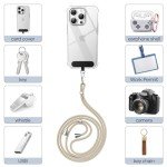Adjustable Phone Lanyard with Durable Patches - Camel