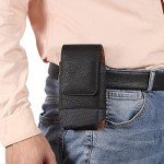 Leather Phone Holder with Belt Clip and Card Slot