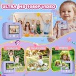 Instant Print Kids Camera with Color Pens - Purple