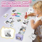 Instant Print Kids Camera with Color Pens - Purple