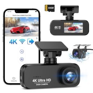 DYNACAM 4K Dual Dash Cam with Night Vision