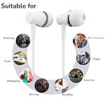 White Wired Earphones with Microphone for PC & Mobile