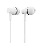 White Wired Earphones with Microphone for PC & Mobile