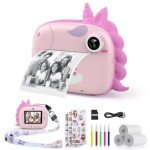 HiMont Kids Digital Instant Print Camera (Pink)