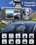 4K Dual Dash Cam with Night Vision & 32GB Card